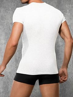 Мужская белая футболка Doreanse Ribbed Modal Collection 2545c02 распродажа